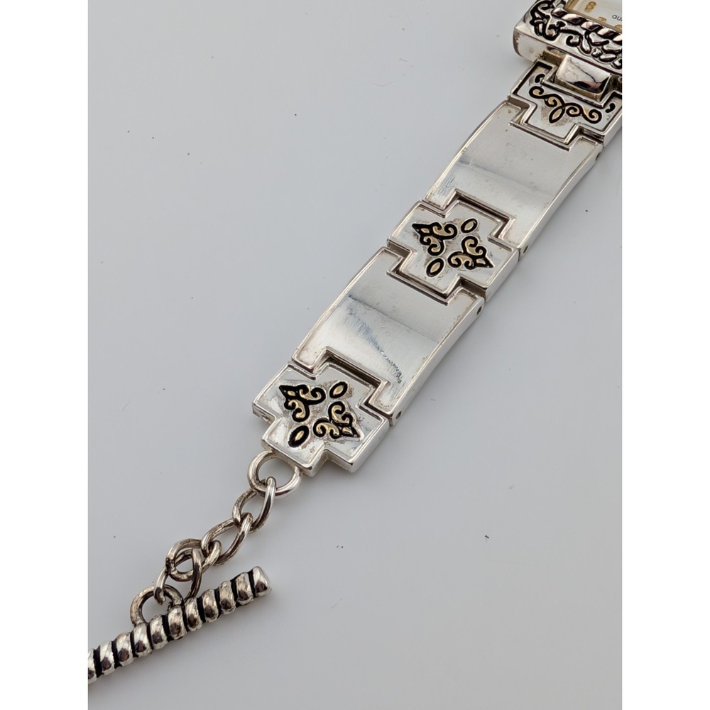 Geneva Watch Women 23mm Silver Case 7" Toggle Clasp Band New Battery - Picture 3 of 6